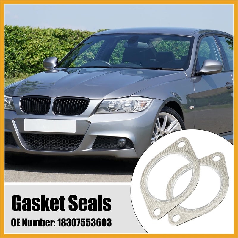 Partuto 2pcs Car Exhaust Pipe Flange Gasket Seal for BMW E60 E71 E82 E88 E90 2010-2013 18307553603 Replacement - Image 2